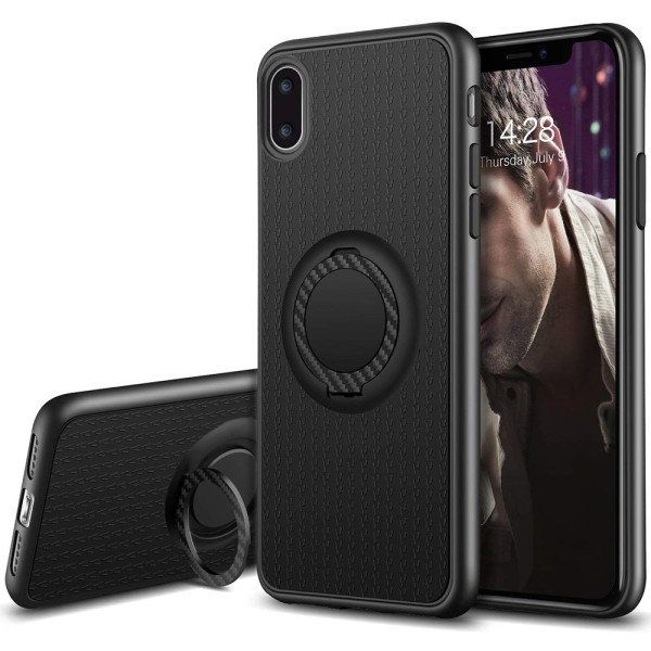 Skyddsskal med Ringholder (FLOVEME) för iPhone XR Röd Röd