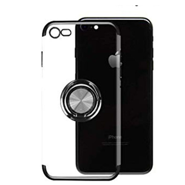 St�td�mpande Silikonskal med Ringh�llare - iPhone 7 Roséguld