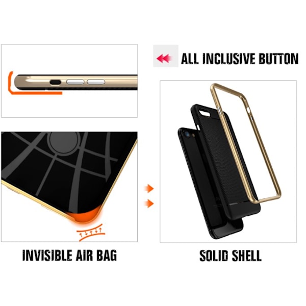 iPhone 7 - Shockproof- (Stötdämpande skal) (Exklusivt Praktiskt) Guld