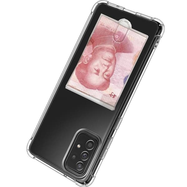 Stötdämpande Silikonskal med Kortfack - Samsung Galaxy A52 Transparent