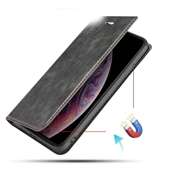 Glatt og stilig retro lommebokdeksel - iPhone 11 Pro Max Svart