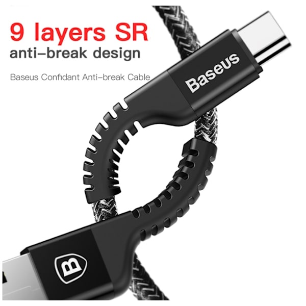 Brottfri Snabbladdnings-Kabel (Lightning) från BASEUS Röd