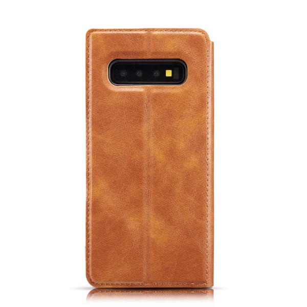 Samsung Galaxy S10+ - Genomt�nkt (Vintage) Pl�nboksfodral Röd