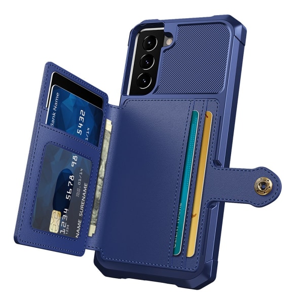 Samsung Galaxy S23 Plus - Sileä kansi korttilokerolla Blå