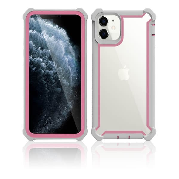 Stötdämpande Skal - iPhone 11 ROSA/VIT