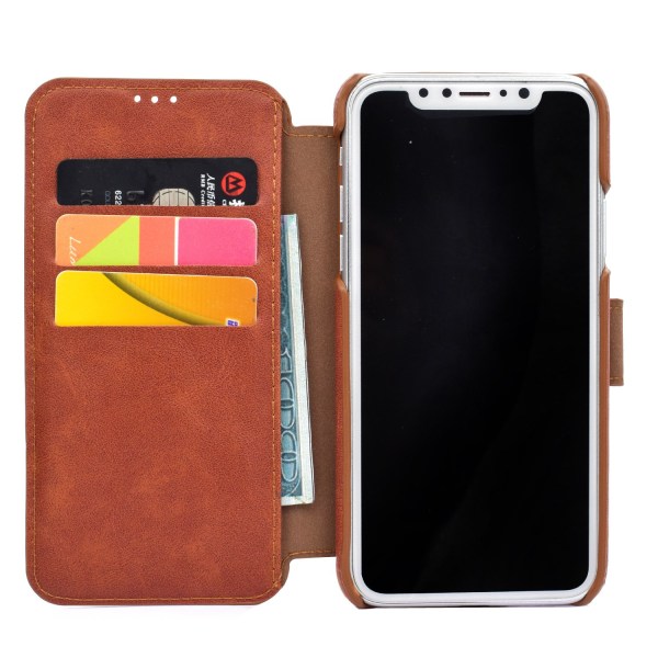 iPhone X/XS - Stilsäkert och Smart Plånboksfodral Grå