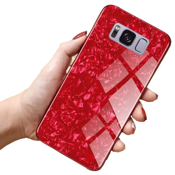 Samsung Galaxy S8+ - Stilig glatt deksel i marmordesign Röd