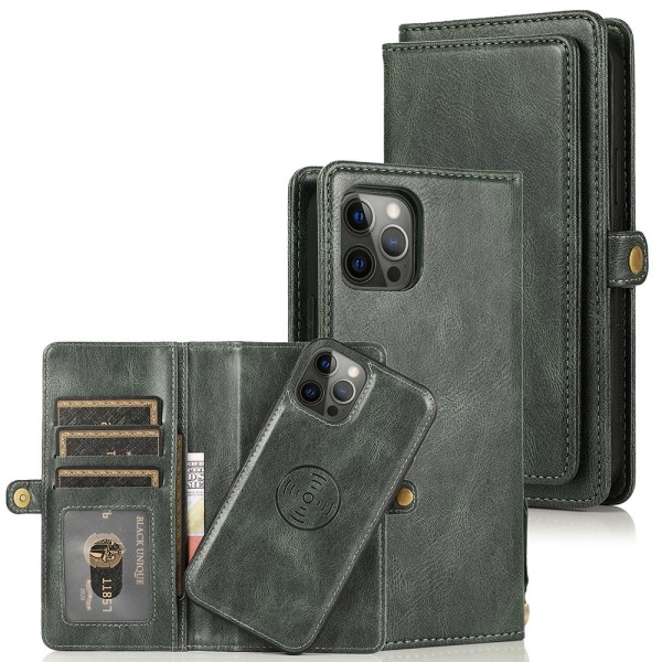 Stilrent 2-1 Plånboksfodral för iPhone 12 Pro Max Mörkgrön
