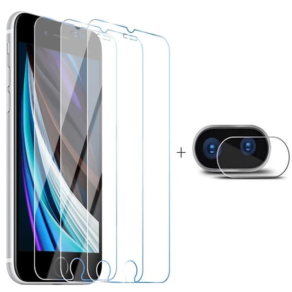 3-PACK Skärmskydd + Kameralinsskydd HD 0,3mm iPhone 7 Plus Transparent