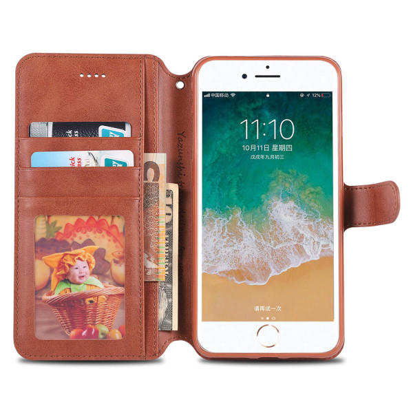 Genomtänkt Plånboksfodral (Yazunshi) - iPhone 8 Plus Brun
