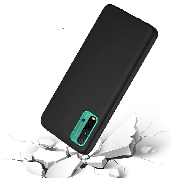 Redmi 9T - Elegant Skyddsskal i Matt Silikon Svart