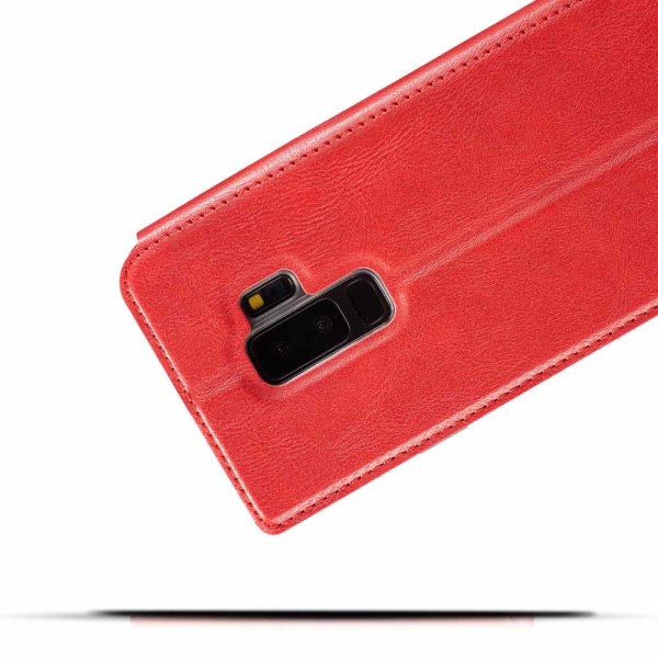 Skyddande Retro Plånboksfodral - Samsung Galaxy S9 Röd
