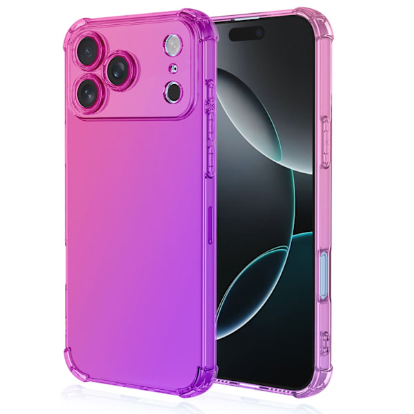 Stötdämpande iPhone 17 Pro Max Silikonskal Rosa/Lila