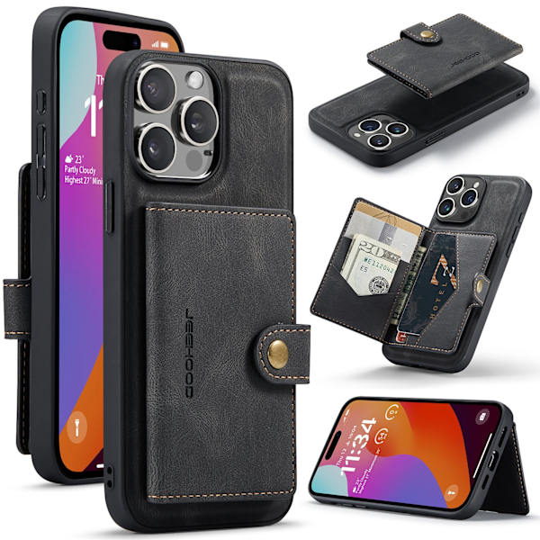 iPhone 15 Pro  magnetiskt kortfacksskal. Röd