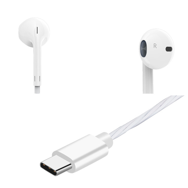 Slittåliga Type-C In-Ear Hörlurar Svart