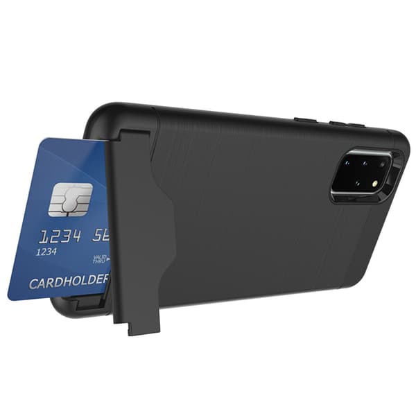 Samsung Galaxy S20 Plus - Elegant Skal med Korthållare Grå