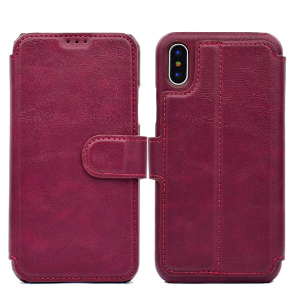 iPhone X/XS (Class-Y) Stilsäkra Plånboksfodral Brun