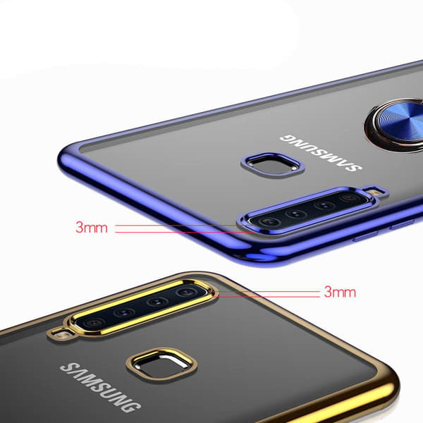 Samsung Galaxy A9 2018 - Silikonskal med Ringhållare Guld Guld