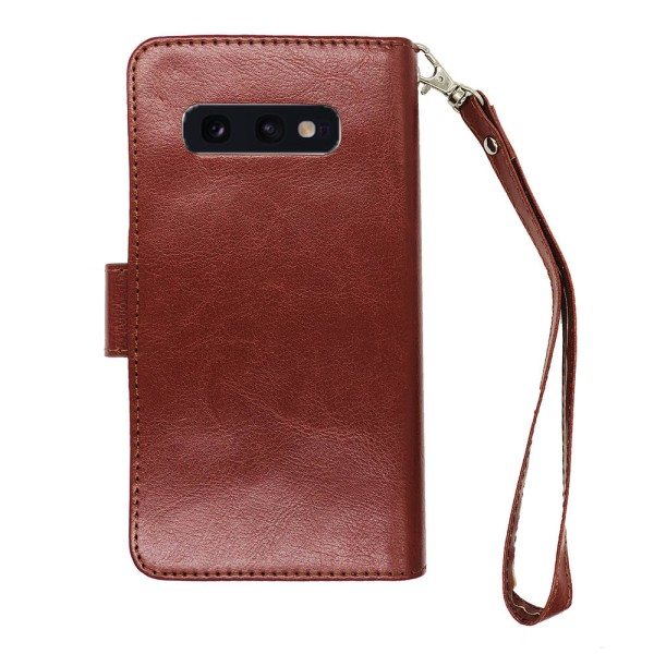 Samsung Galaxy S10E - Skyddande 9-Kort Plånboksfodral ROYBEN Brun