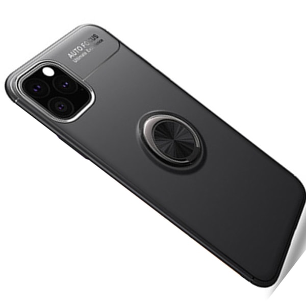 iPhone 11 Pro Max - Smidigt Skal med Ringhållare Svart/Röd