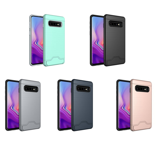 Samsung Galaxy S10 - Smidigt JENSEN Skal med Kortfack Grön