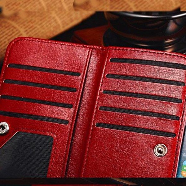iPhone 6/6S - Tyylikäs nahkainen lompakkokotelo ROYBENiltä (PUNAINEN) Röd