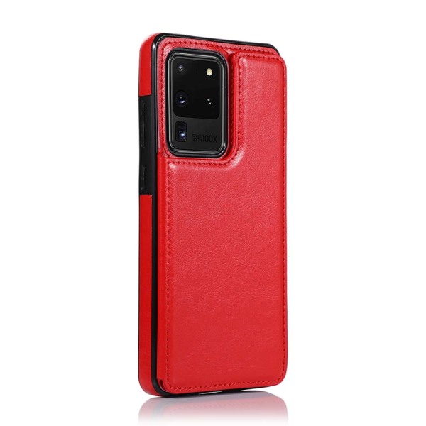 Samsung Galaxy S20 Ultra - Stilrent Nkobee Skal Korthållare Röd
