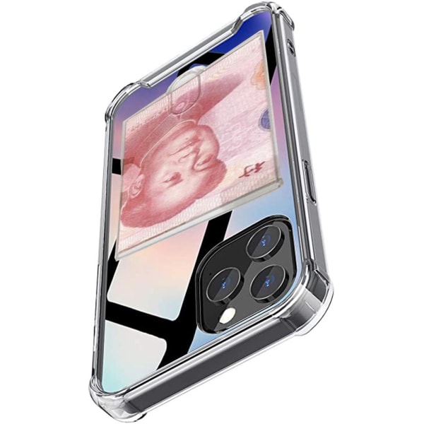 Huomaavainen suojakuori korttilokerolla - iPhone 12 Pro Transparent/Genomskinlig