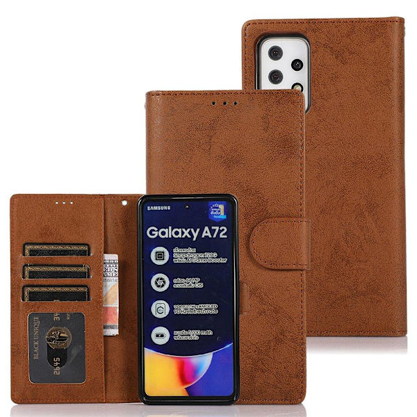 Smidigt Plånboksfodral - Samsung Galaxy A72 Brun