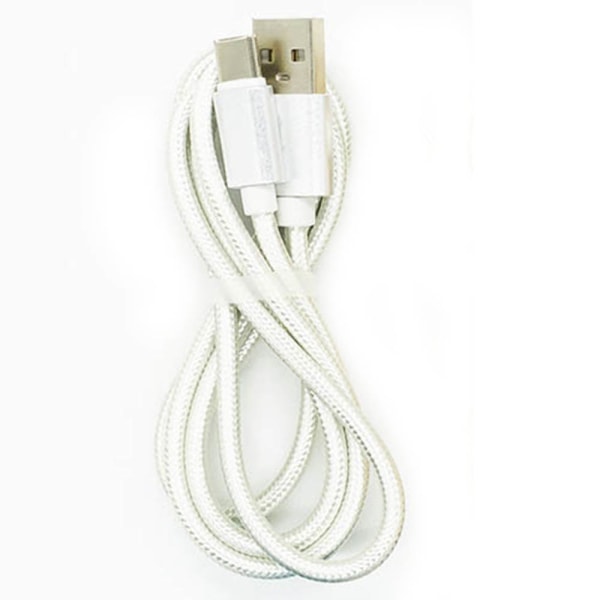 Slitstark 200cm USB-C/Type-C Snabbladdningskabel Silver