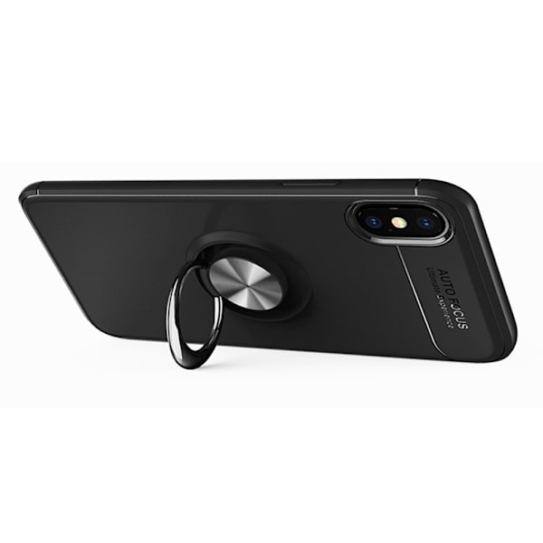 Robust Skyddsskal med Ringhållare till iPhone XR Svart/Blå