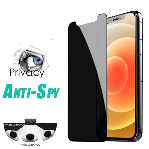 2-PACK Anti-Spy Skärmskydd 0,3mm iPhone 13 Pro Max Svart