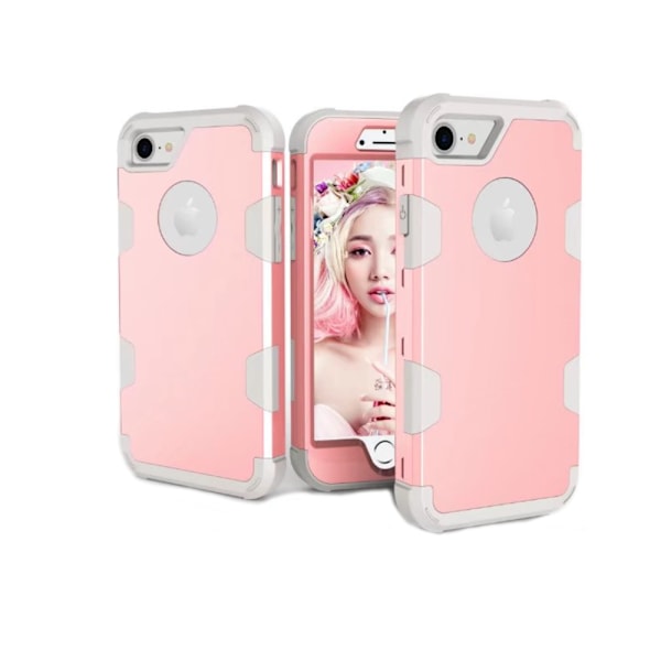 Exklusivt Stilsäkert Skyddsskal "Rugged Robot" för iPhone 7 Rosa/Svart