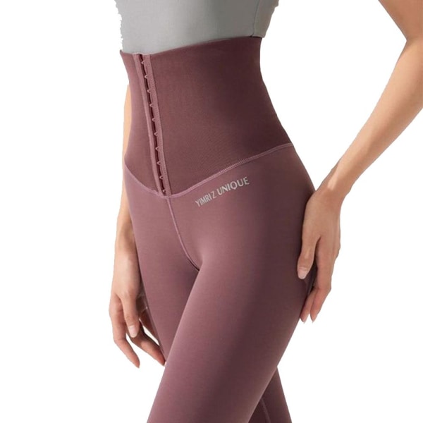 Mjuka Hög Kvalitets Sport Yoga Leggings Hög Midja Röd XL