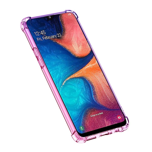 Skyddande Silikonskal - Samsung Galaxy A20S Blå/Rosa