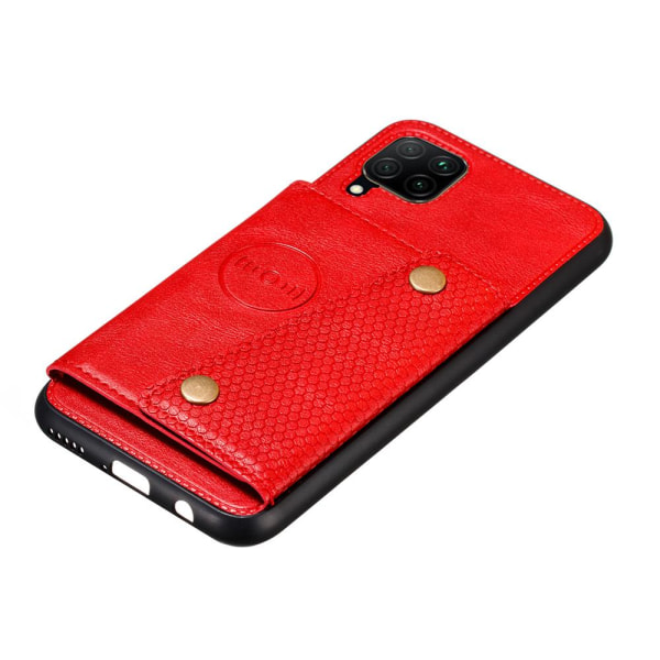 Stilfuldt fleksibelt cover med kortrum - Samsung Galaxy A42 Röd