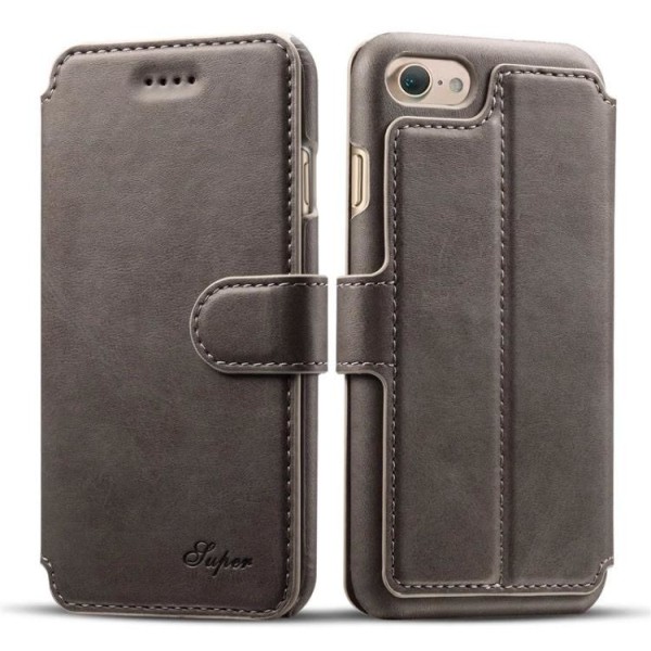 Lædertaske med pung i VINTAGE design - iPhone 6/6S Plus Blå