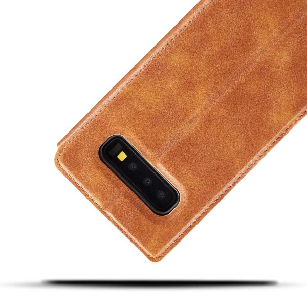 Glatt vintage lommebokdeksel - Samsung Galaxy S10+ Svart