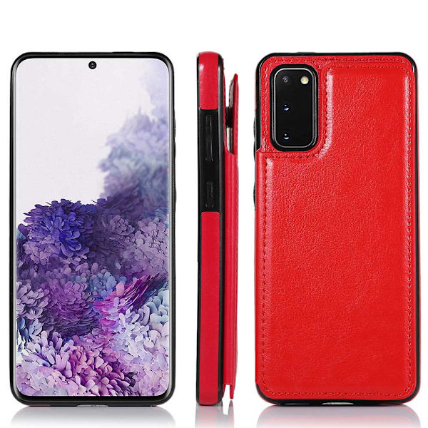 Robust Skal med Korthållare - Samsung Galaxy S20 Plus Rosaröd