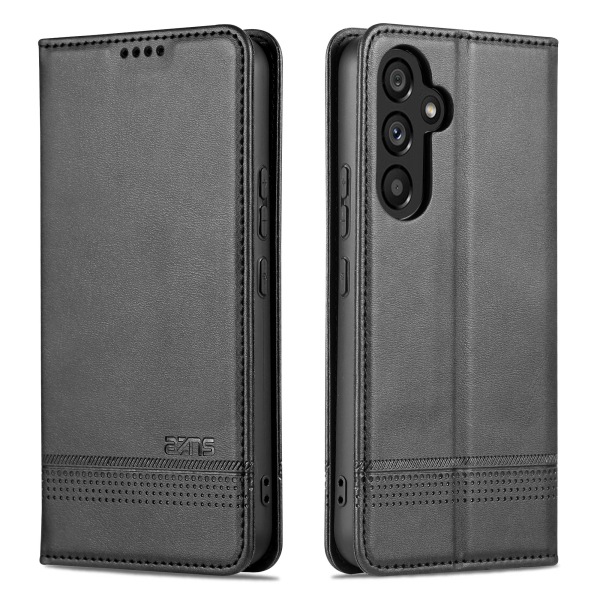 Samsung A54 5G - 3-korttilokeroinen lompakkokotelo, nahkaa useissa väreissä Black