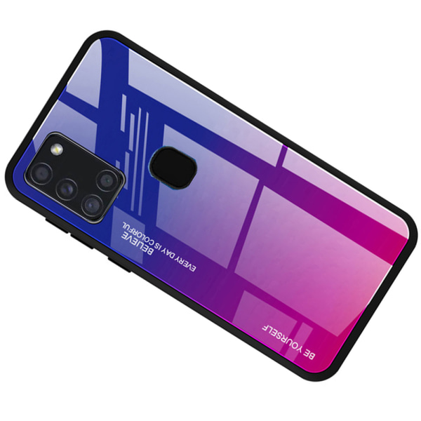 Samsung Galaxy A21S - Gjennomtenkt Nkobee-deksel Lila/Blå