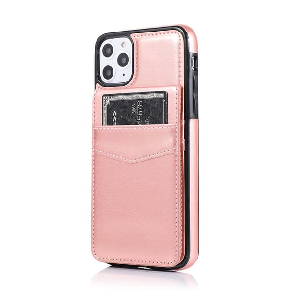 Professionellt Skal med Kortfack - iPhone 11 Rosaröd