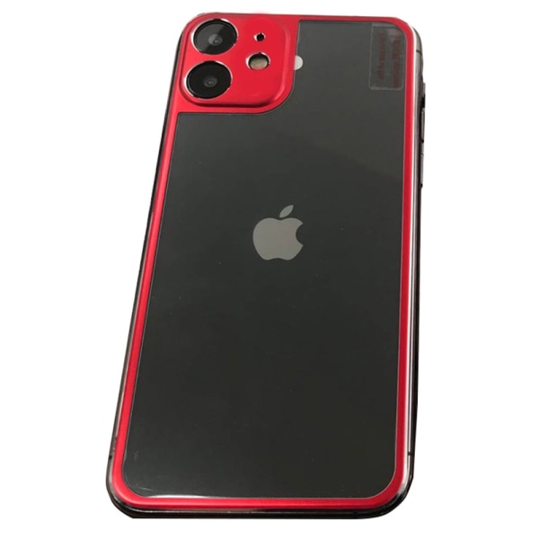 ProGuard Aluminium Back Screen Protector iPhone 11 + Titanium legering Röd