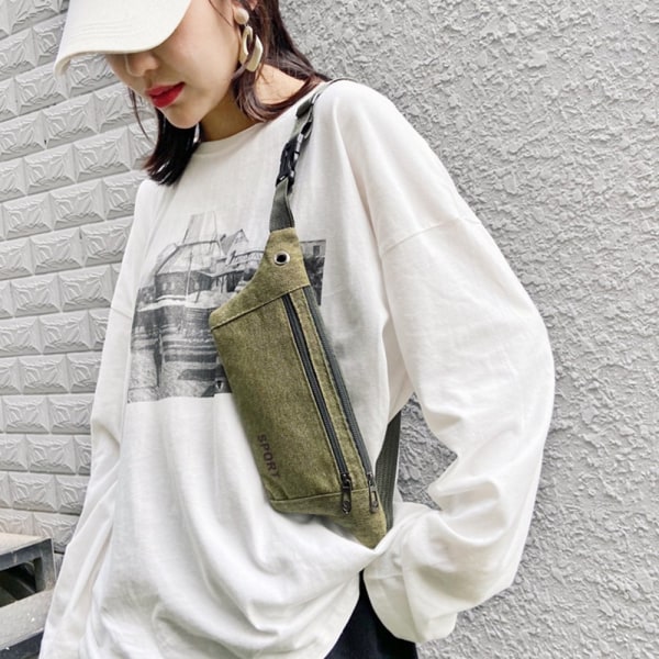 Hållbar & Stilsäker Midjeväska (Justerbar) Khaki