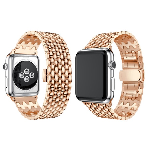 Glatt og elegant stålkobling for Apple Watch 42 mm "3/2/1" Roséguld