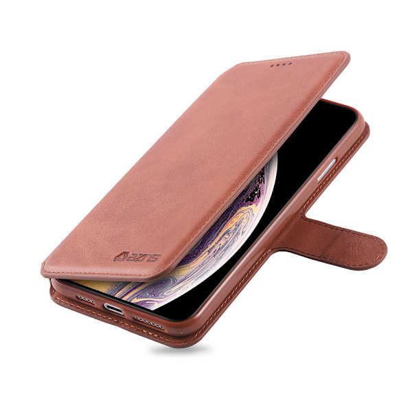 iPhone X/XS - Elegant Robust Plånboksfodral Brun Brun