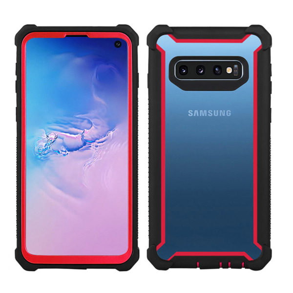 Praktiskt Robust Skyddsfodral - Samsung Galaxy S10 Röd