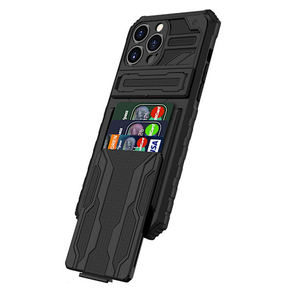 iPhone 13 Pro Max Plånboksfodral - Elegant Design med Militärklassat Skydd Grön
