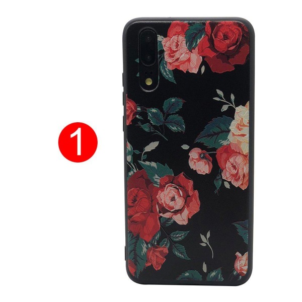 Kukkakuvioinen LEMAN-kuori Huawei P20 Lite -puhelimelle 5
