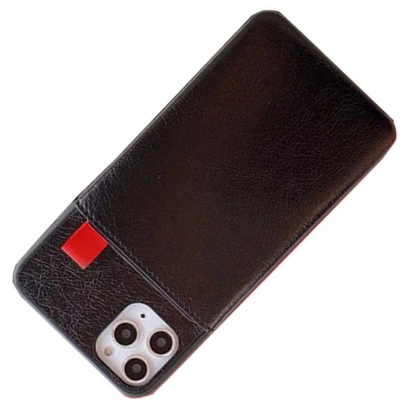 Sileä Vintage-suojus korttilokerolla LEMAN - iPhone 11 Pro Röd